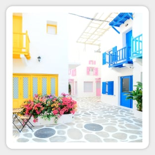 Blinding White Colorful Buildings Sticker